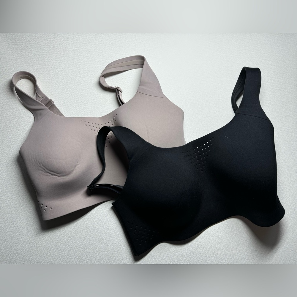 EUC Victoria’s Secret Featherweight Max Sports Bras, 32D, black and nude set